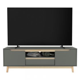 TV Lowboard Fernsehschrank 140x40 cm in mattgrün aus MDF & Kiefernholz ML-Design TV Lowboard Fernsehschrank 140x40 cm in mattgrün aus MDF & Kiefernholz ML-Design