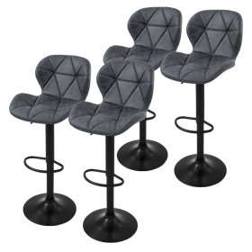 4er Set Barhocker Anthrazit Kunstlederbezug mit Rückenlehne und Fußstütze höhenverstellbar 59-79cm ML-Design 4er Set Barhocker Anthrazit Kunstlederbezug mit Rückenlehne und Fußstütze höhenverstellbar 59-79cm ML-Design