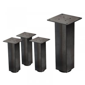 4er Set Tischbeine I-Design 30cm Industrial Tischgestell aus pulverbeschichteter Stahl, Profil 8x8cm, höhenverstellbare Möbelfüße ML-Design