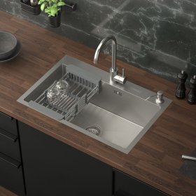 Einbauspüle 68x45 cm Silber mit Ablaufgarnitur und Seifenspender Küchenspüle aus Edelstahl ML-Design Einbauspüle 68x45 cm Silber mit Ablaufgarnitur und Seifenspender Küchenspüle aus Edelstahl ML-Design