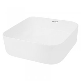 Waschbecken Eckig ohne Überlauf 39x39x14 cm Weiß aus Keramik LuxeBath Waschbecken Eckig ohne Überlauf 39x39x14 cm Weiß aus Keramik LuxeBath