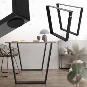 Tischbeine Tischgestell 2er Set V-Design 75 x 72 cm schwarz matt aus Stahl ML-Design