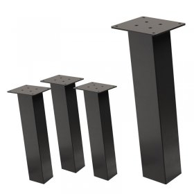 4er Set Tischbeine schräg H42 cm Dunkelgrau Optik Industrial Stahl Profil 8x8 cm I-Form 96° Neigung ML-Design