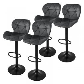 4er Set Barhocker Grau Samtbezug mit Rückenlehne und Fußstütze höhenverstellbar 59-79cm ML-Design 4er Set Barhocker Grau Samtbezug mit Rückenlehne und Fußstütze höhenverstellbar 59-79cm ML-Design