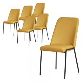 Esszimmerstühle 6er Set Senf mit Rückenlehne, Polsterstühle für Esszimmer & Küche ML-Design Esszimmerstühle 6er Set Senf mit Rückenlehne, Polsterstühle für Esszimmer & Küche ML-Design