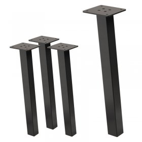 4er Set Tischbeine schräg 42 cm Dunkelgrau Optik Industrial aus pulverbeschichtetem Stahl Profil 4x4cm I-Form 96° Neigung ML-Design