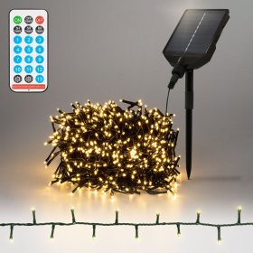 LED Solar Cluster Lichterkette 11 m mit 560 warmweißen LEDs 13 Modi & Timer