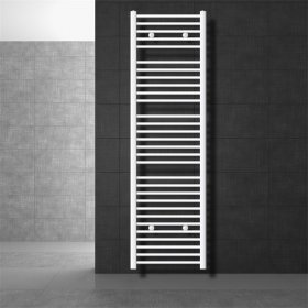 Elektrischer Badheizkörper mit Heizstab 900W 500x1800 mm Weiß gebogen mit Seitenanschluss & Thermostat Digitalanzeige LuxeBath Elektrischer Badheizkörper mit Heizstab 900W 500x1800 mm Weiß gebogen mit Seitenanschluss & Thermostat Digitalanzeige LuxeBath