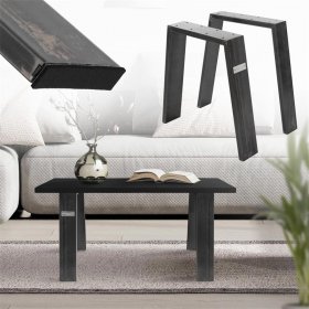 2er Set Tischbeine Bankkufen Loft 44x42 cm Industrial Profil 8x2cm Stahl U-Form ML-Design
