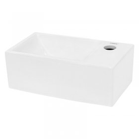 Waschbecken Eckig ohne Überlauf 35x20,5x12,5 cm Weiß aus Keramik LuxeBath