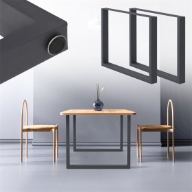 2x Tischbeine Tischkufen aus Vierkantprofilen 90x72 cm Anthrazit pulverbeschichtete Stahl