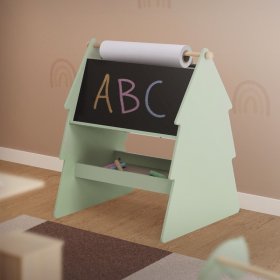 Kreidetafel für Kinder im Tannen Design beidseitige Tafel mit Stauraum und Papierrolle Joyz Kreidetafel für Kinder im Tannen Design beidseitige Tafel mit Stauraum und Papierrolle Joyz