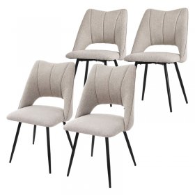 Esszimmerstuhl 4er Set Beige gepolstert inkl. Montagematerial Polsterstuhl Küchenstuhl ML-Design