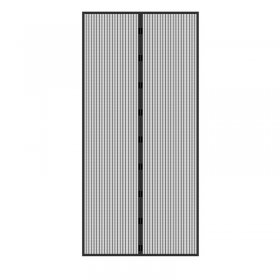 Fliegengitter Klebmontage ohne Bohren 100x210 cm Schwarz aus Polyester