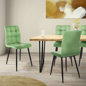 Esszimmerstuhl 4er Set Salbei Samtbezug mit Metallbeinen inkl. Montagematerial ML-Design Esszimmerstuhl 4er Set Salbei Samtbezug mit Metallbeinen inkl. Montagematerial ML-Design