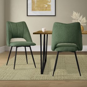 Esszimmerstuhl 2er Set Grün gepolstert inkl. Montagematerial Polsterstuhl Küchenstuhl ML-Design