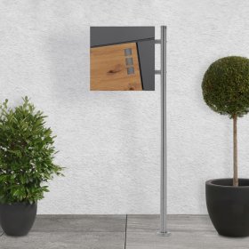 Standbriefkasten mit Zeitungsfach 37x36,5x11 cm Anthrazit/Holzoptik aus Stahl ML-Design, Modernes Asymetrisches Design, Standhöhe 120 cm Silber Standbriefkasten mit Zeitungsfach 37x36,5x11 cm Anthrazit/Holzoptik aus Stahl ML-Design, Modernes Asymetrisches Design, Standhöhe 120 cm Silber