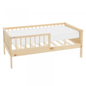 Kinderbett 70x140 cm mit Matratze, Lattenrost und Rausfallschutz in Natur ML-Design Kinderbett 70x140 cm mit Matratze, Lattenrost und Rausfallschutz in Natur ML-Design