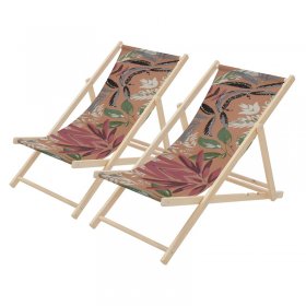 2er Set Gartenliege aus Holz in Floral Braun-Rot-Grün klappbarer Beachstuhl Strandstuhl Strandliege Liegestuhl Sonnenliege Relaxliege 2er Set Gartenliege aus Holz in Floral Braun-Rot-Grün klappbarer Beachstuhl Strandstuhl Strandliege Liegestuhl Sonnenliege Relaxliege