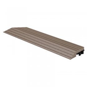 WPC Abschlussleiste 38x2x7,5 cm für WPC Bodenfliese Ecke links Dunkelbraun ML-Design