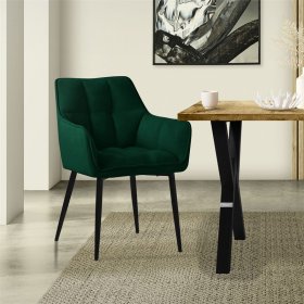 Esszimmerstuhl Dunkelgrün aus Frotteestoff mit dickem gepolsterter Sitz ML-Design Esszimmerstuhl Dunkelgrün aus Frotteestoff mit dickem gepolsterter Sitz ML-Design