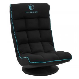 Gaming Bodenstuhl 360° drehbar Gaming Sessel Schwarz-Türkis mit Kopfstütze ML-Design Gaming Bodenstuhl 360° drehbar Gaming Sessel Schwarz-Türkis mit Kopfstütze ML-Design