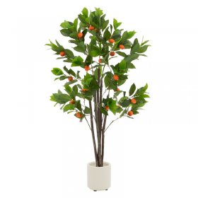 Künstlicher Orangenbaum 130 cm Kunstpflanze im Topf mit Früchten ML-Design Künstlicher Orangenbaum 130 cm Kunstpflanze im Topf mit Früchten ML-Design