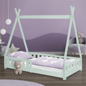 Kinderbett Tipi 80x160 cm Minze aus Kiefernholz mit Rausfallschutz und Lattenrost Holzbett ML-Design Kinderbett Tipi 80x160 cm Minze aus Kiefernholz mit Rausfallschutz und Lattenrost Holzbett ML-Design