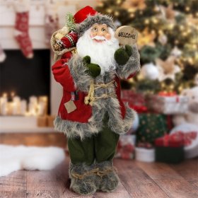Weihnachtsmann Deko Figur 22x14x47 cm rot aus Polyresin