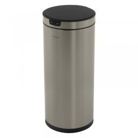 Mülleimer mit Sensor 40L rund aus Edelstahl, Silber, Automatisches Öffnen & Schließen ML-Design
