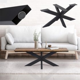 Tischbeine Tischgestell X-Design 98 x 58 x 43 cm schwarz aus Metall ML-Design