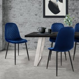 Esszimmerstuhl 4er Set mit Rückenlehne Dunkelblau Küchenstuhl mit Microfaser-Samtbezug ML-Design Esszimmerstuhl 4er Set mit Rückenlehne Dunkelblau Küchenstuhl mit Microfaser-Samtbezug ML-Design
