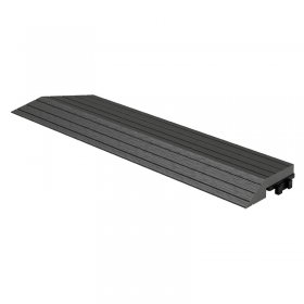 WPC Abschlussleiste 38x2x7,5 cm für WPC Bodenfliese Ecke links Anthrazit ML-Design