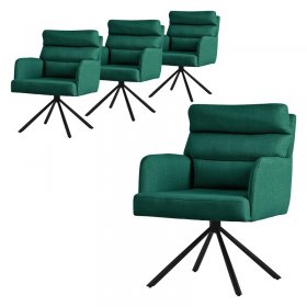 Esszimmerstuhl 4er Set Dunkelgrün drehbar mit abnehmbaren Rückenkissen gepolstert bis 120 Kilogramm ML-Design Esszimmerstuhl 4er Set Dunkelgrün drehbar mit abnehmbaren Rückenkissen gepolstert bis 120 Kilogramm ML-Design