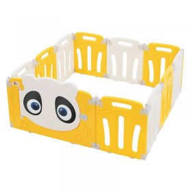 Laufgitter Baby Laufstall 120x120 cm Weiß, Gelb Panda Faltbar Krabbelgitter Joyz
