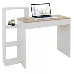 Schreibtisch mit Regal 110x72x40 cm Weiß/Sonoma-Eiche aus Holz ML-Design Schreibtisch mit Regal 110x72x40 cm Weiß/Sonoma-Eiche aus Holz ML-Design