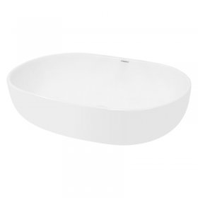 Waschbecken Oval ohne Überlauf 60x42x14,5 cm Weiß aus Keramik LuxeBath Waschbecken Oval ohne Überlauf 60x42x14,5 cm Weiß aus Keramik LuxeBath