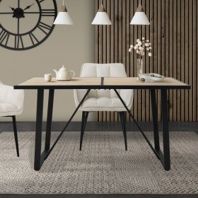 Esstisch 140x70 cm mit schwarzem Gestell für 4-6 Personen ML-Design