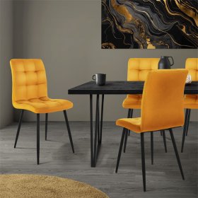 Esszimmerstuhl 4er Set Senfgelb Samtbezug mit Metallbeinen inkl. Montagematerial ML-Design Esszimmerstuhl 4er Set Senfgelb Samtbezug mit Metallbeinen inkl. Montagematerial ML-Design