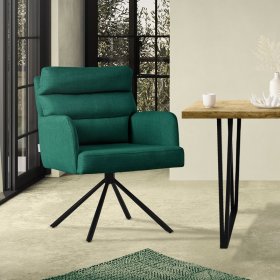 Esszimmerstuhl Dunkelgrün drehbar mit abnehmbaren Rückenkissen gepolstert bis 120 Kilogramm ML-Design Esszimmerstuhl Dunkelgrün drehbar mit abnehmbaren Rückenkissen gepolstert bis 120 Kilogramm ML-Design