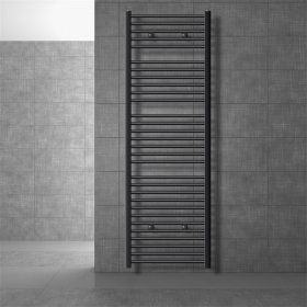 Badheizkörper Sahara 600x1800 mm Anthrazit gerade mit Seitenanschluss LuxeBath