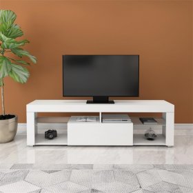 TV-Lowboard mit Stauraum 140x51x35 cm Weiß aus MDF ML-Design