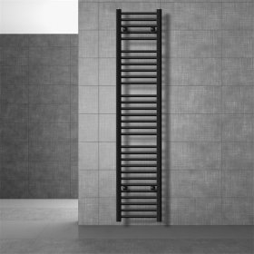 Badheizkörper 300x1800 mm Schwarz mit Seitenanschluss LuxeBath