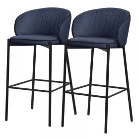 Barhocker 2er Set Dunkelblau 50x101x54 cm mit Rückenlehne und Fußstütze bis 120 kg ML-Design Barhocker 2er Set Dunkelblau 50x101x54 cm mit Rückenlehne und Fußstütze bis 120 kg ML-Design