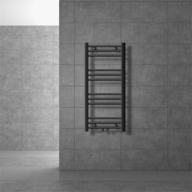 Badheizkörper Sahara 400x800 mm Anthrazit gerade mit Mittelanschluss LuxeBath