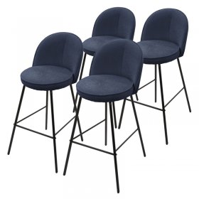 Barhocker 4er Set Dunkelblau 52x102x50 cm mit Rückenlehne und Fußstütze bis 120 kg ML-Design Barhocker 4er Set Dunkelblau 52x102x50 cm mit Rückenlehne und Fußstütze bis 120 kg ML-Design