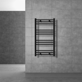 Design Badheizkörper Sahara Elektrisch mit Heizstab 600W 500x800 mm gebogen Schwarz matt Seitenanschluss LuxeBath Design Badheizkörper Sahara Elektrisch mit Heizstab 600W 500x800 mm gebogen Schwarz matt Seitenanschluss LuxeBath