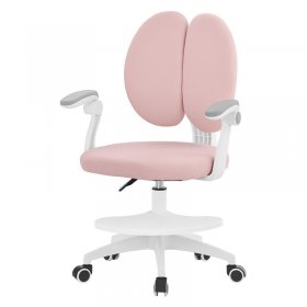 Kinderschreibtischstuhl ergonomisch 95-107 cm Rosa, 360° Drehbarer Jungendstuhl, Kinderstuhl mit Rückenlehne & Armlehnen ML-Design