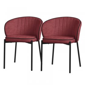 2er Set Esszimmerstühle mit Rücken- & Armlehne Rot mit Metallbeinen bis 120 kg ML-Design 2er Set Esszimmerstühle mit Rücken- & Armlehne Rot mit Metallbeinen bis 120 kg ML-Design