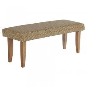 Sitzbank 120x48x40 cm Weiß/Gold Stoffbezug mit Holzbeine WOMO-Design Sitzbank 120x48x40 cm Weiß/Gold Stoffbezug mit Holzbeine WOMO-Design